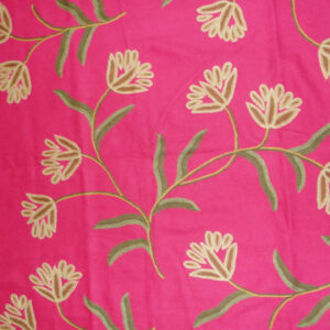 Crewel Fabric Tarang Queen Pink Cotton Velvet