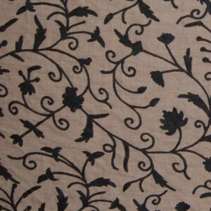 Crewel Fabric Tech Black on Dark Melange Wool