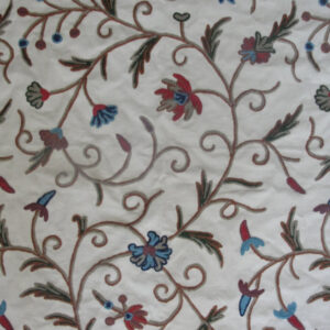 Crewel Fabric Tech Multicolor on Sweet Pine Cotton DucK