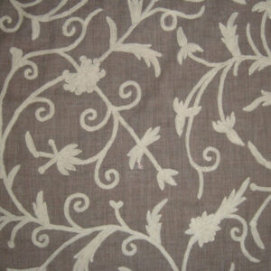 Crewel Fabric Tech White on Dark Melange Wool