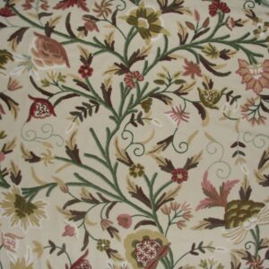 Crewel Fabric Tree of Life Classic Multicolor on Sweetpine Cotton