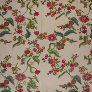 Crewel Fabric Trellis Vine Sweet Pine Cotton Duck