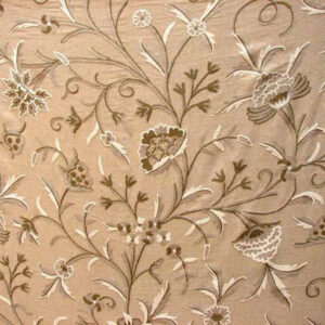 Crewel Fabric Tree of Life Neutrals on Beige Cotton Duck