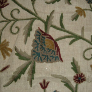 Crewel Fabric Tree of Life Natural White Jute