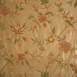 Crewel Fabric Warsi Coral Brown Cotton Velvet