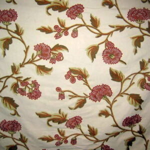 Crewel Fabric Winter Time White Cotton Duck