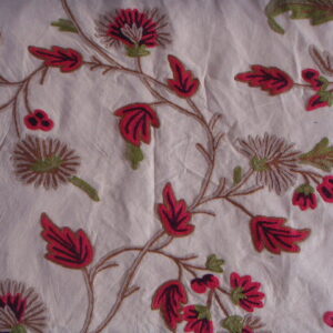 Crewel Fabric Wintertime White Cotton Duck