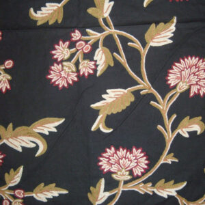 Crewel Fabric Winter Time Black Cotton Duck