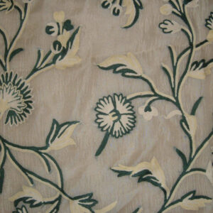 Crewel Fabric Winter Time Classic White Silk Organza