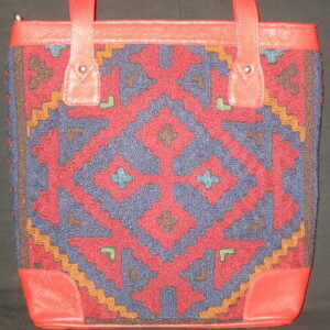 Crewel Diamonds in the rough Blue Chain Stitch Tote