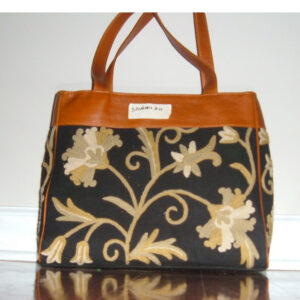 Crewel Kangaalposh Neutrals on Black Tote