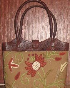 Crewel Handbag Marigold Coffeehot Cotton
