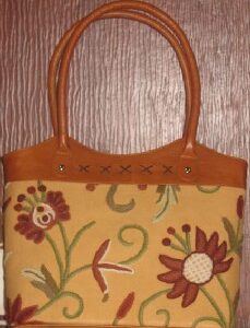 Crewel Handbag Marigold Light Yellow Cotton