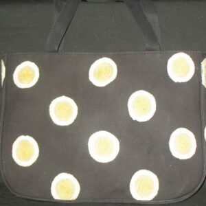 Crewel Handbag Polka Play Gold on Black Cotton