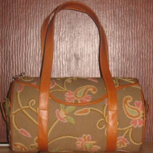 Crewel Handbag Shalbadam Coffee Cotton