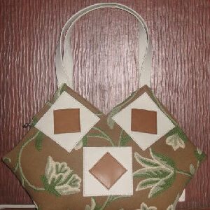 Crewel Handbag Spigel Coffee Cotton