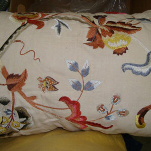 Crewel Pillow Alissa Cream Cotton Duck 14×24