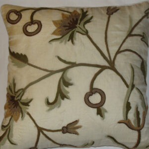 Crewel Pillow Emily Classic White Silk Organza