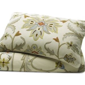 Crewel Pillow Sham Oushak Multi Cotton Duck