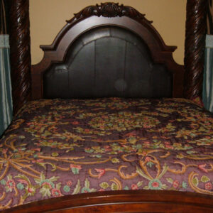 Crewel Pillow Euro Sham Art Nouveau Vermilion Silk Organza