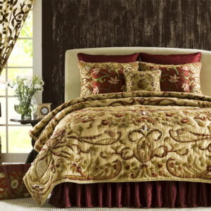Crewel Pillow Euro Sham Art Nouveau Desert Sand Silk Organza