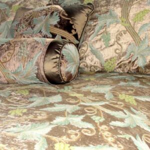 Crewel Pillow King Sham Grapevine Choco Brown Cotton Duck