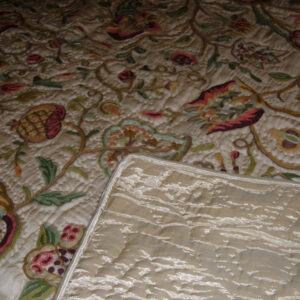 Crewel Pillow King Shams Lotus Desert Sand  Silk Organza