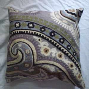 Crewel Pillow Mohana Lavender Cotton Duck