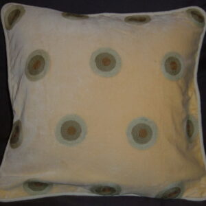 Crewel Pillow Polka Dot Cream Cotton Velvet