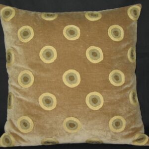 Crewel Pillow Polka Dot Brown Velvet