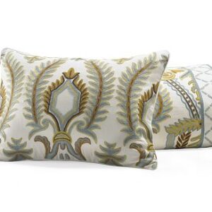 Crewel Pillow Renaissance Villa Multi Cotton Duck