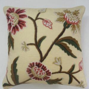 Crewel Pillow Shalimar Creamy Gold Silk Organza