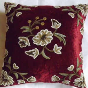 Crewel Pillow Sham Globe Marries Cotton Viscose Velvet