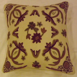 Crewel Pillow Sham Art Nouveau Sweet Pine Cotton Duck