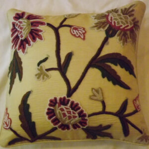 Crewel Pillow Sham Shalimar Troy Silk Organza