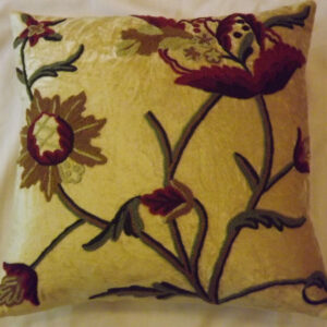 Crewel Pillow Sham Allium Bright Hay Gold Cotton Viscose Velvet