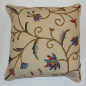 Crewel Pillow Susan Sweet Pine Cotton Duck