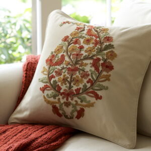 Crewel Pillow Susanna Paisley Multi Cotton Duck