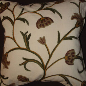 Crewel Pillow Wul Wul Sweetpine Cotton Duck
