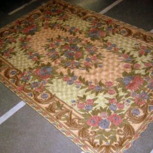 Crewel Rug Deepak Multi Chain Stitched Wool Rug