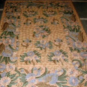 Crewel Rug Nilofer Brown Chain Stitched Wool Rug