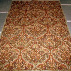 Crewel Rug Saash Brown Chain Stitched Wool Rug