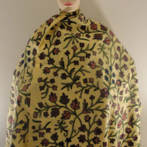 Crewel Shawl Fresh Blooms Glad Yellow Wool