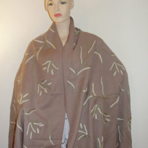 Crewel Shawl Tarang Neutrals on Doe Skin wool