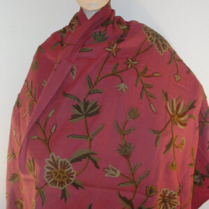Crewel Shawl Warsi Eros Pink Wool