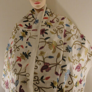 Crewel Wrap Almond Multicolor on Dove White Wool