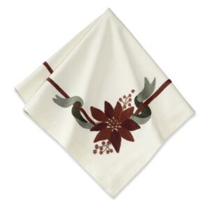 Crewel Poinsettia Napkins