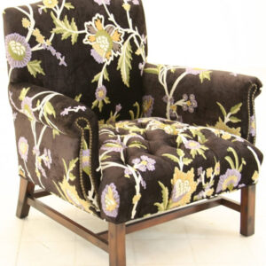 Crewel Shalimar Black Cotton Velvet Upholstered Chair
